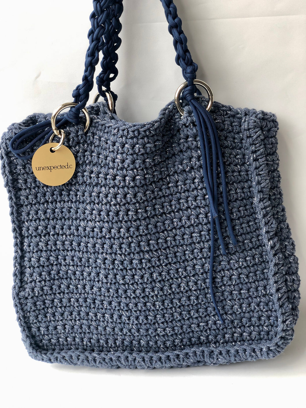 BEACH BAG Blue Silver